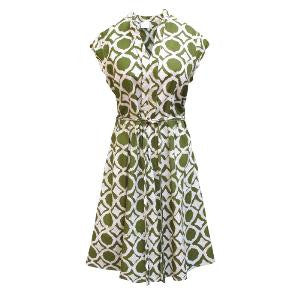 Global Mamas Retro Dress -- Fisheye Dress -- Olive