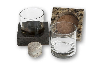 Sea Stones Cool Coasters with Tumblers and Granite Drink Chillers