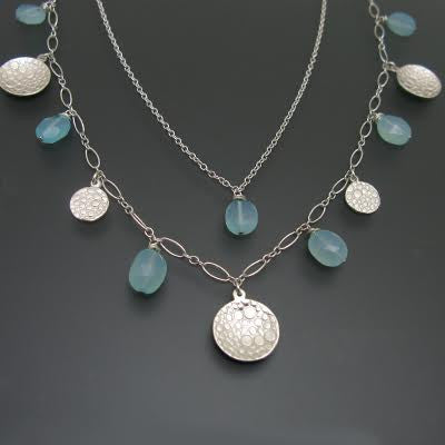 Maggie Bokor Rain Shower Doubled Blue Chalcedony Necklace