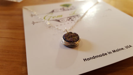 Gem Lounge Titanium Druzy Quartz Necklace