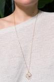 Elaine B Jewelry Tiny Cube & Crystal Necklace