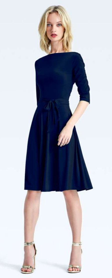 Leota Ilana Navy Crepe Dress