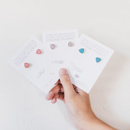 The Shine Project Triangular Druzzy Stud Earrings