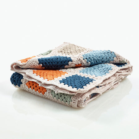 Pebble Organic Granny Square Blanket