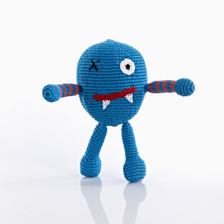 Pebble Blue Monster Rattle