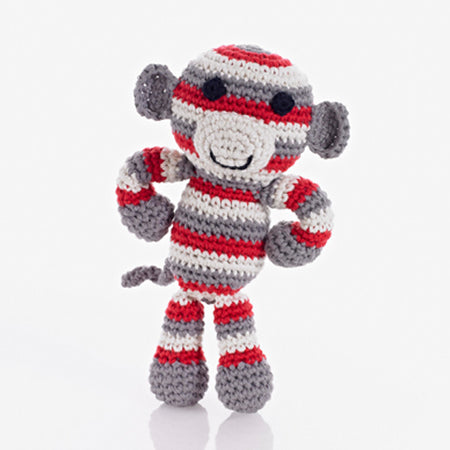 Pebble Red Monkey Rattle