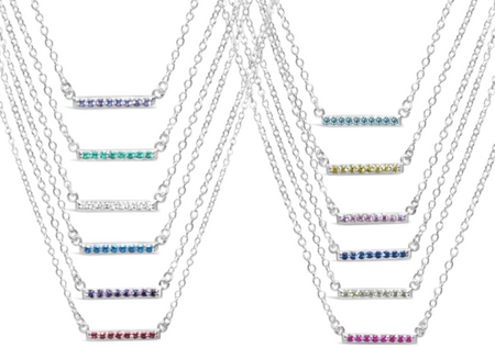 Stia Jewelry Birthstone Pavé Bar Necklace