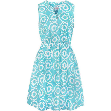 Global Mamas Starboard Dress -- Chroma-- Sky Blue- organic